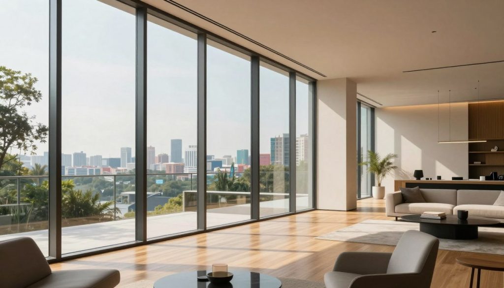 Große Fenster in moderner Architektur