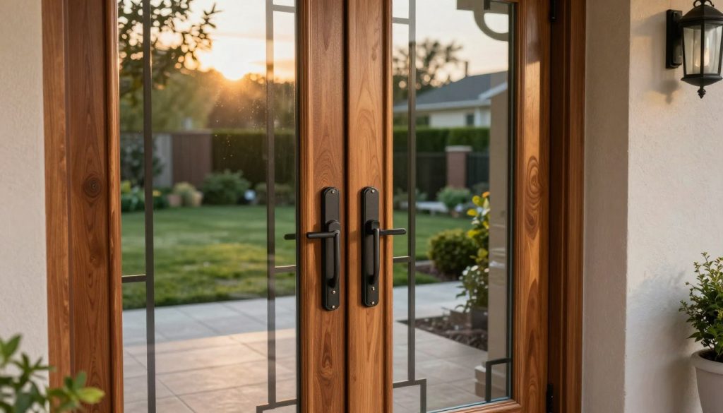 Haustür aus Glas und Holz