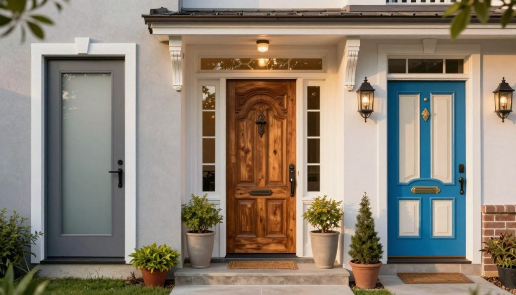 Haustür in verschiedenen Stilen