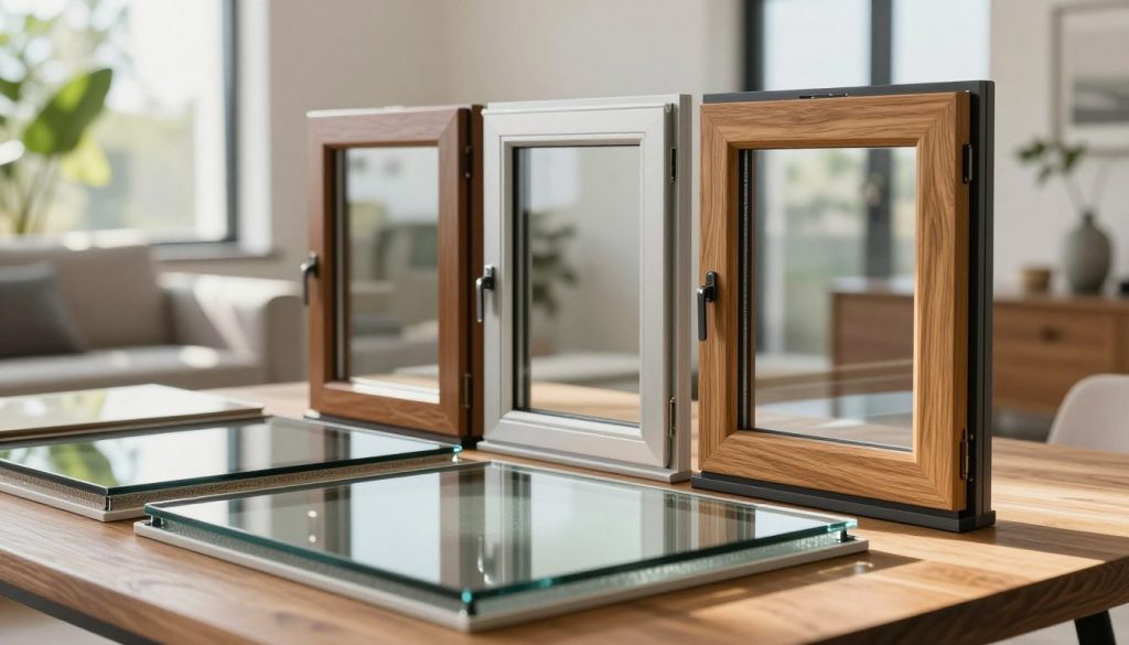 Materialien für eckige Fenster
