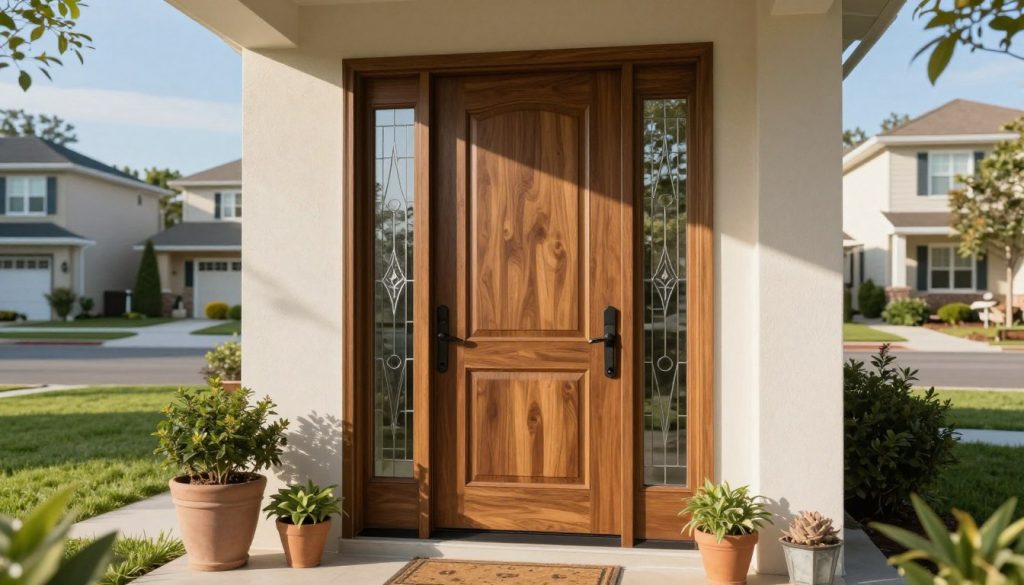 Pflege Haustür mit Seitenteil