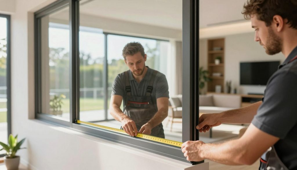 Rahmenlose Fenster Installation