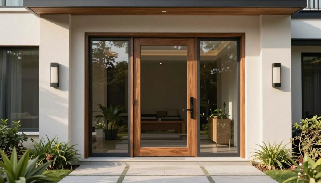 moderne haustür mit glas