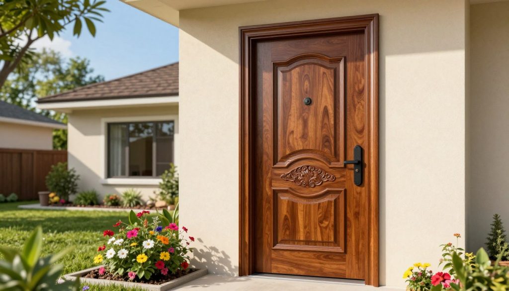 robuste Haustür mit Seitenteil