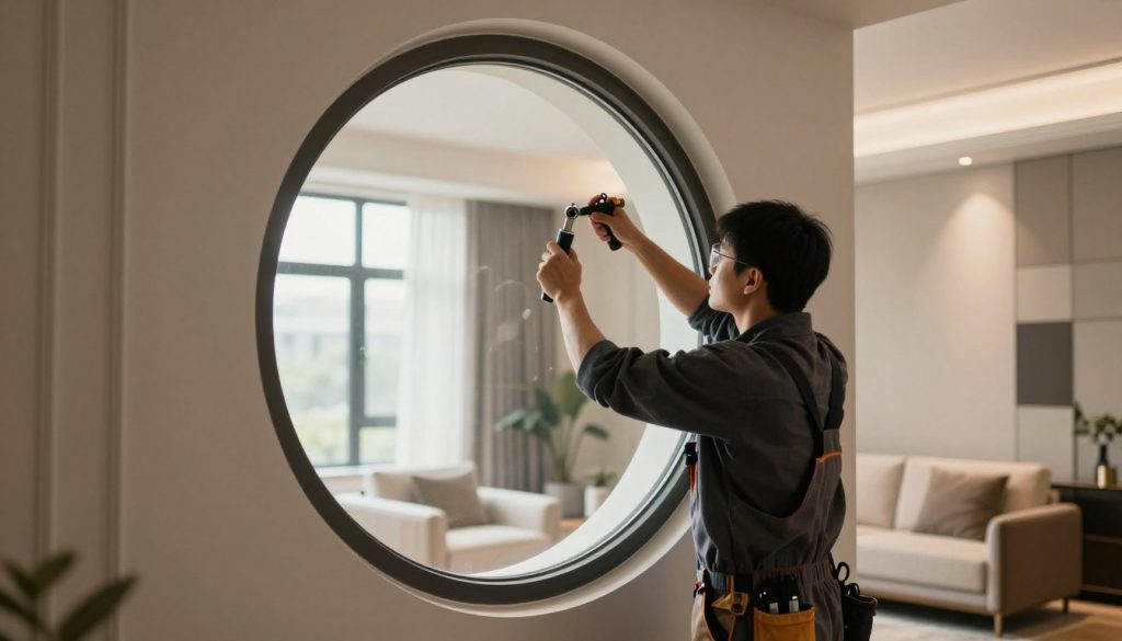 runde Fenster Installation