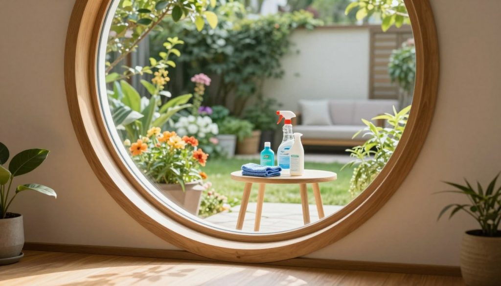 runde Fenster Pflege