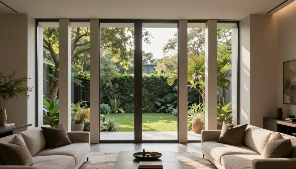 schmale Fensterfront